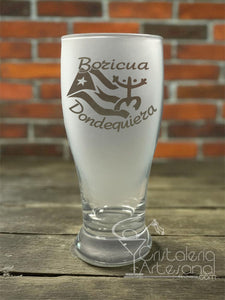 Pub Glass 19oz Boricua Dondequiera