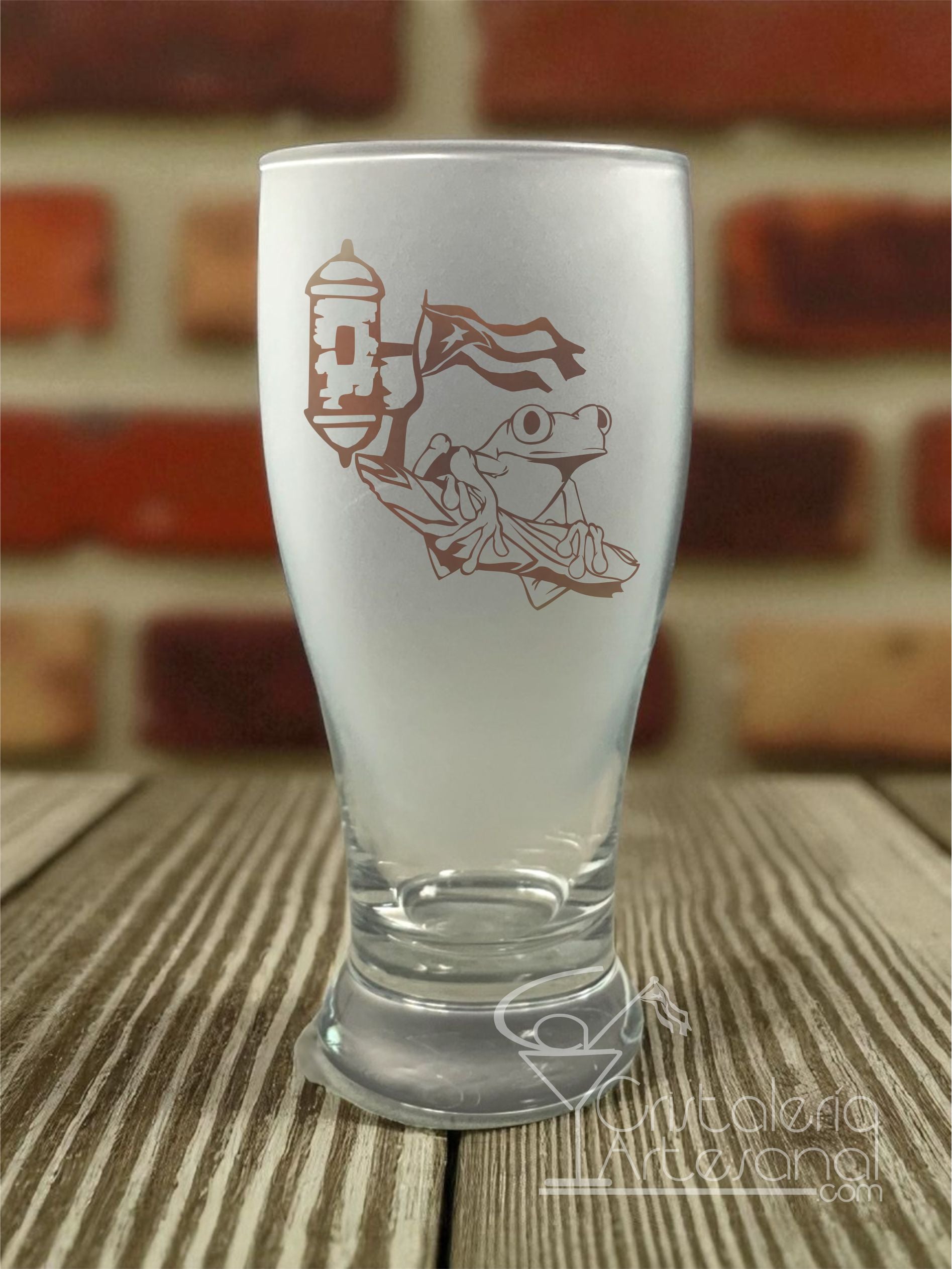 Pub Glass 19oz Coqui, Garita y Bandera