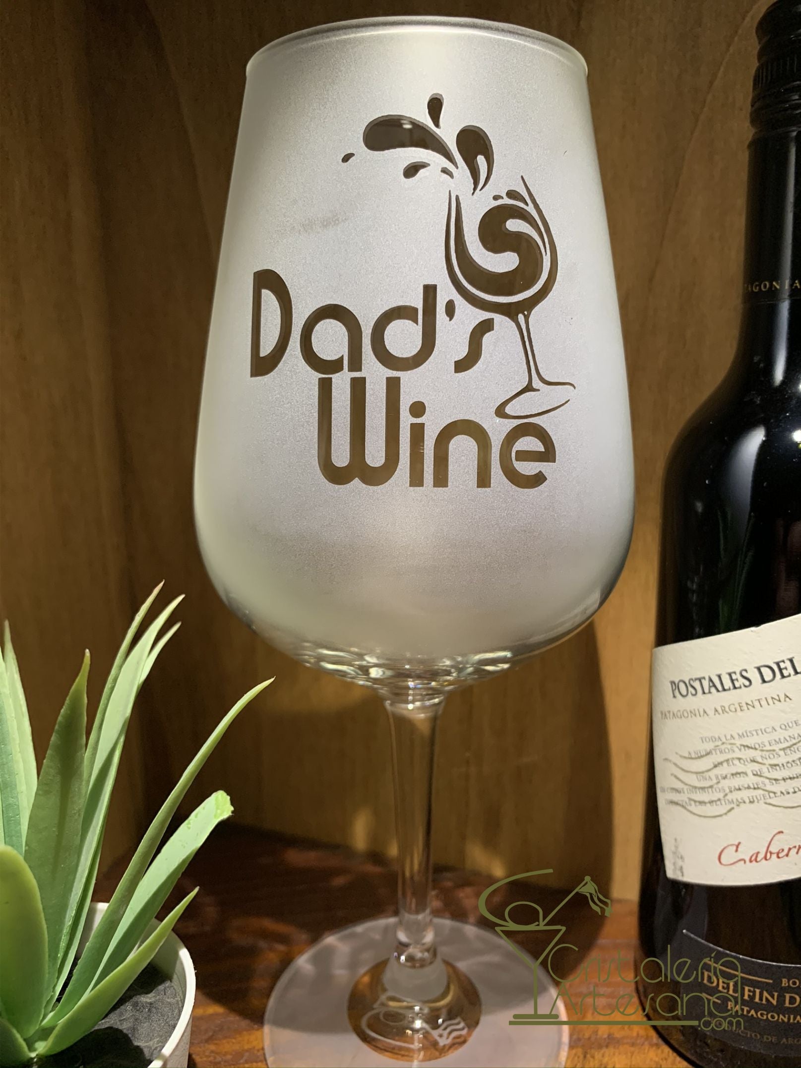 Dad's Wine Tall Goblet Glass