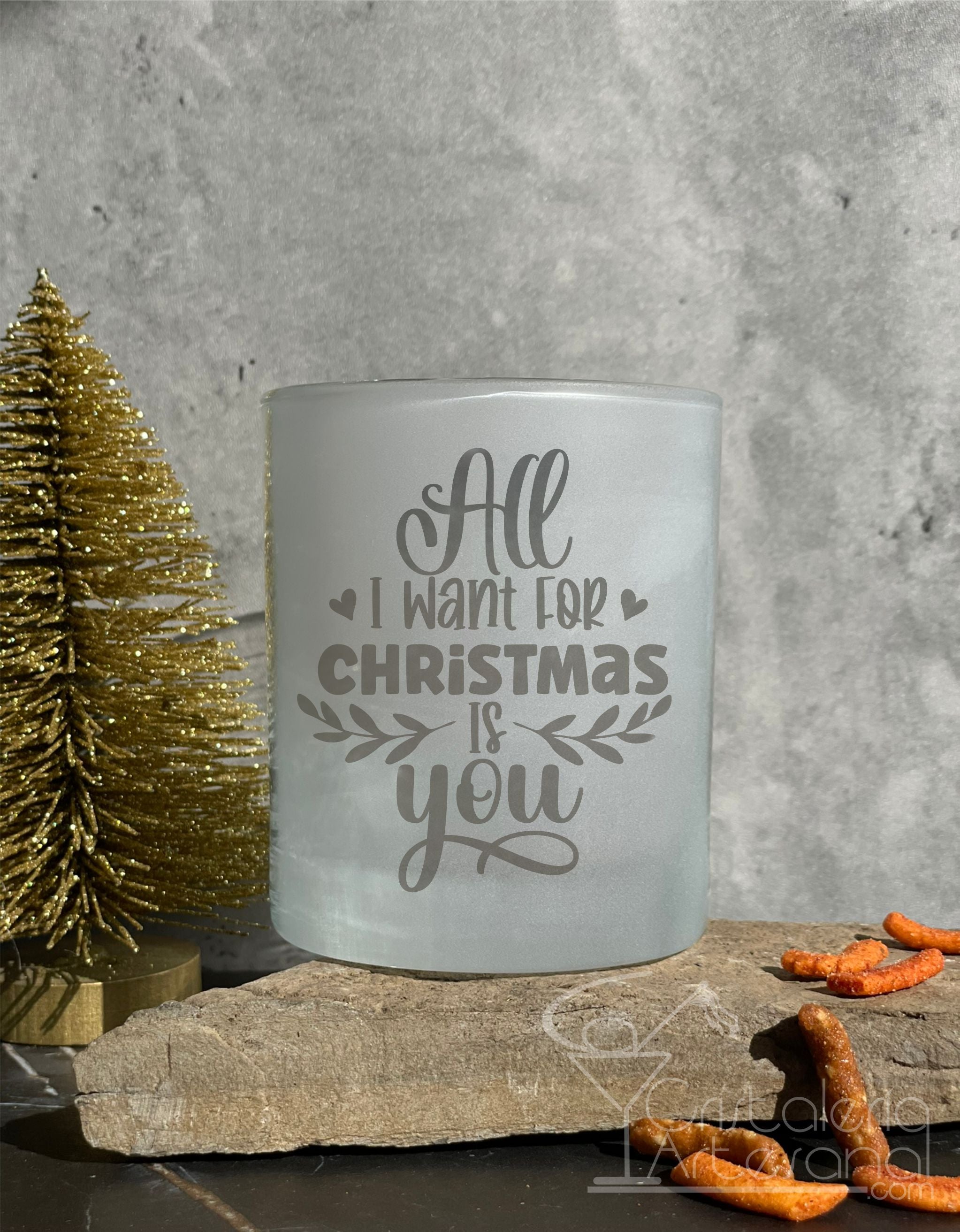 All I Want for Christmas Old Fashion Glass