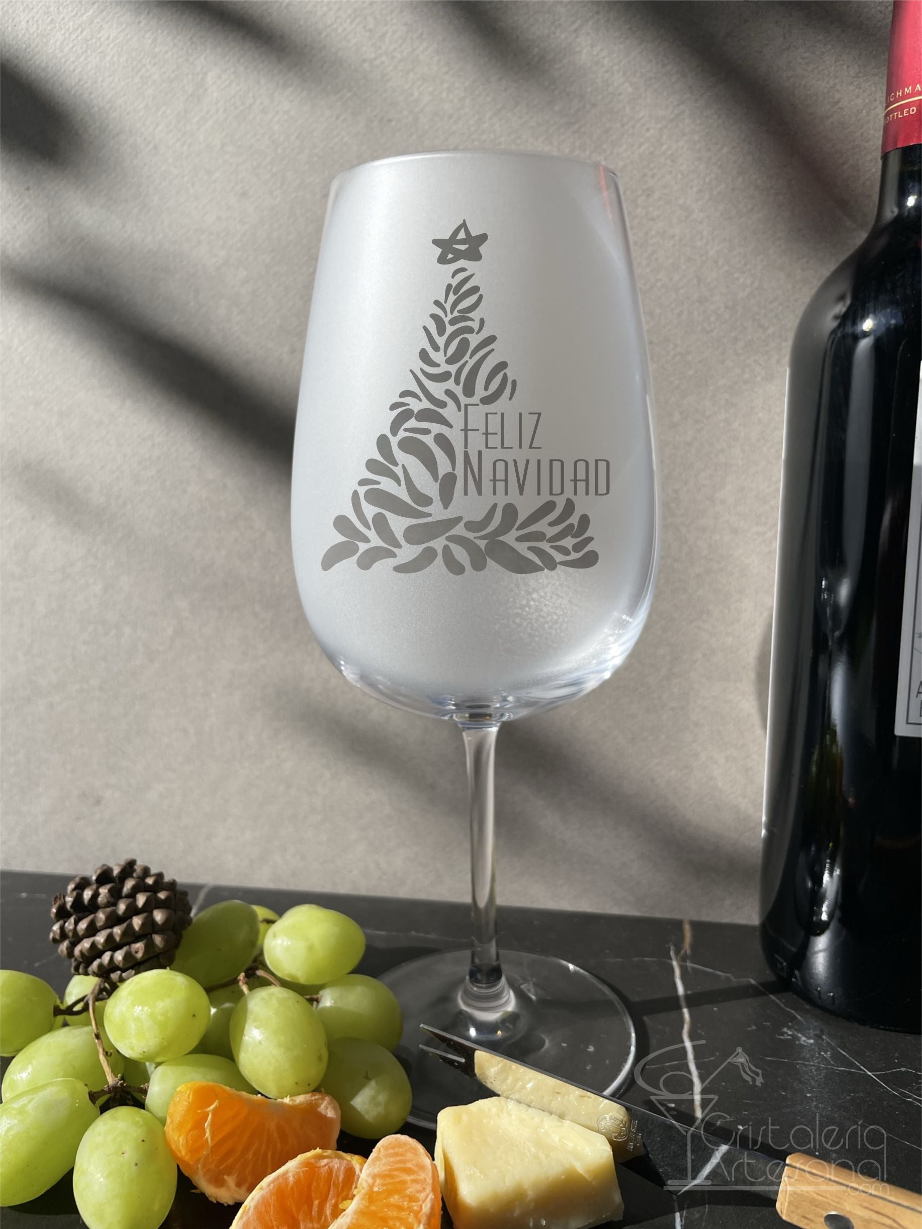 Árbol Navidad Feliz Navidad 23oz Wine Glass
