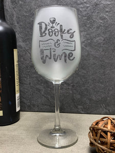 Book & Wine Tall Goblet